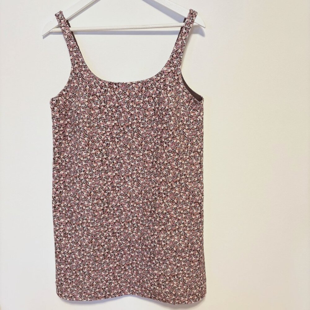 H&M, Corduroy Sundress With a Small Floral Pattern, Cotton, Size S